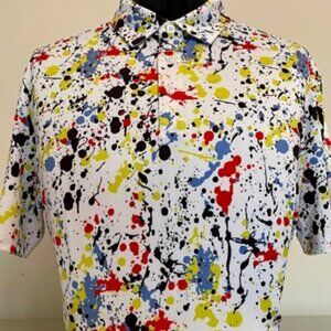 CS White Splatter Print Polo